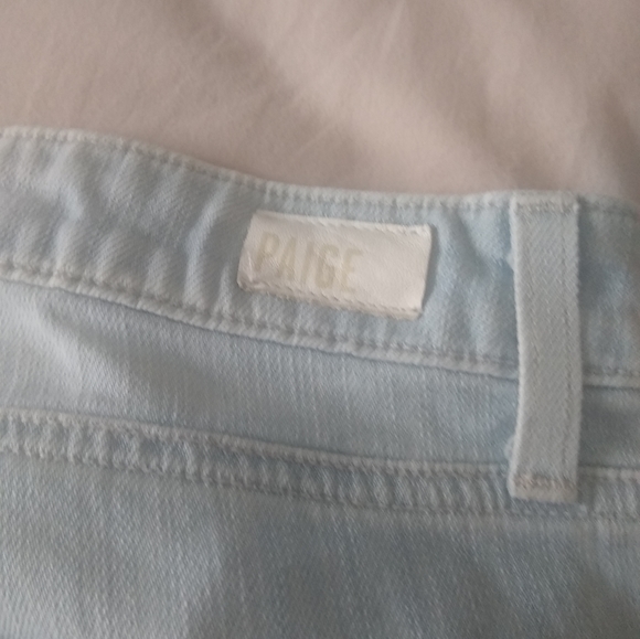 Paige Porter Relaxed Straight Jeans Sz. 24 Light Wash 90s fit Distressed - Picture 10 of 15